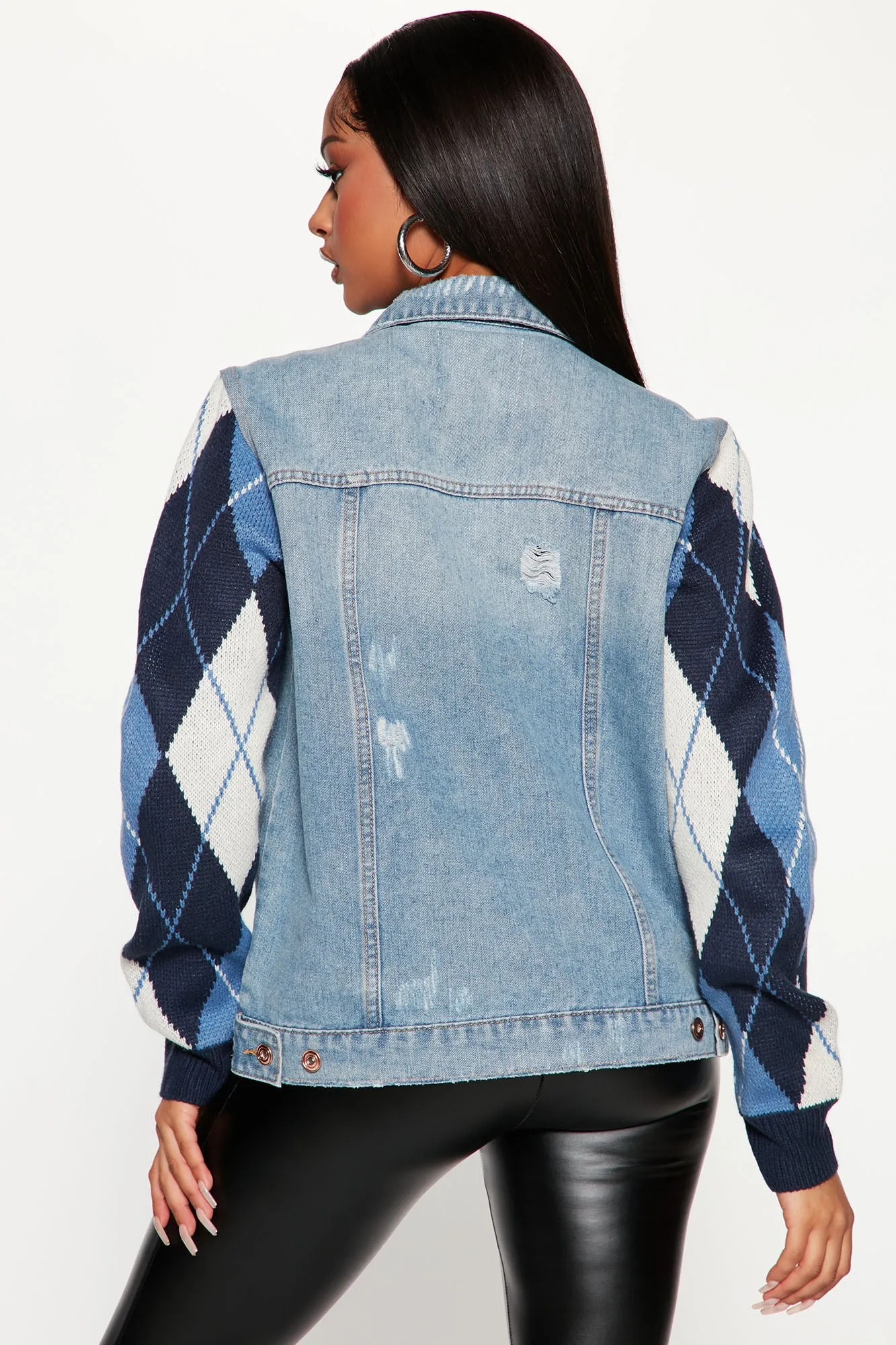 Argyle Denim Trucker Jacket - Light Wash