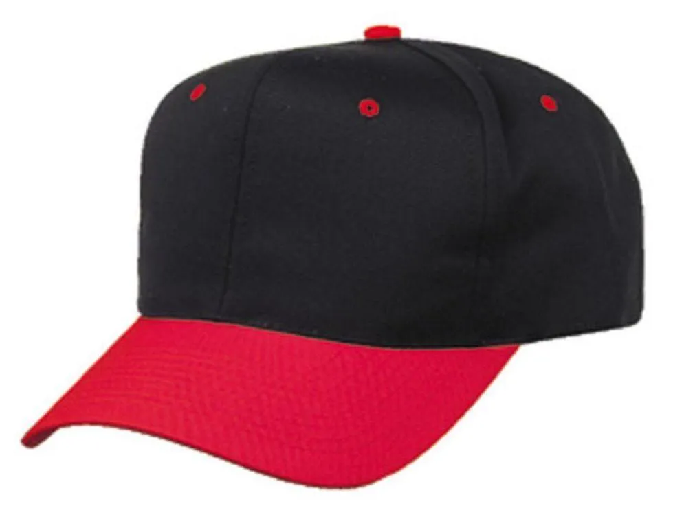 Blank Two Tone Cotton Twill Baseball 6 Panel Snapback Hats Caps