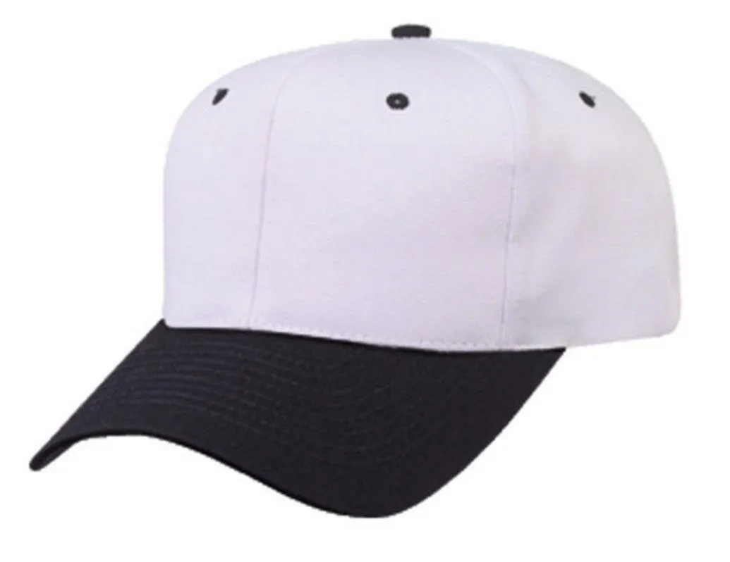 Blank Two Tone Cotton Twill Baseball 6 Panel Snapback Hats Caps