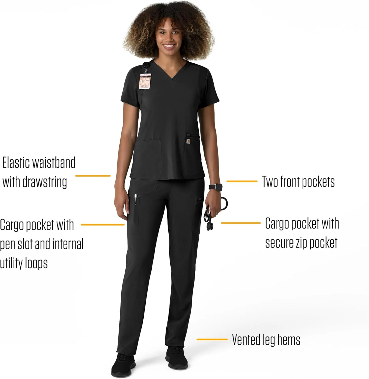 Carhartt Scrubs C53210 Women's Force Modern Fit Straight Leg Pant