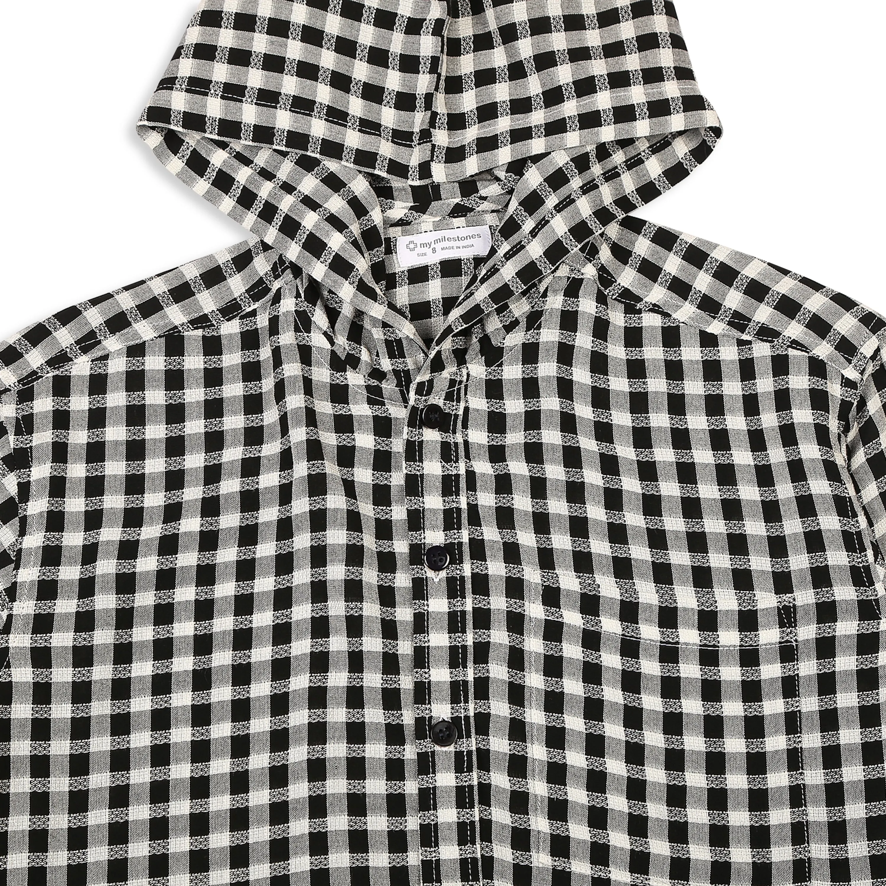 Checks Shirt With Hoodie