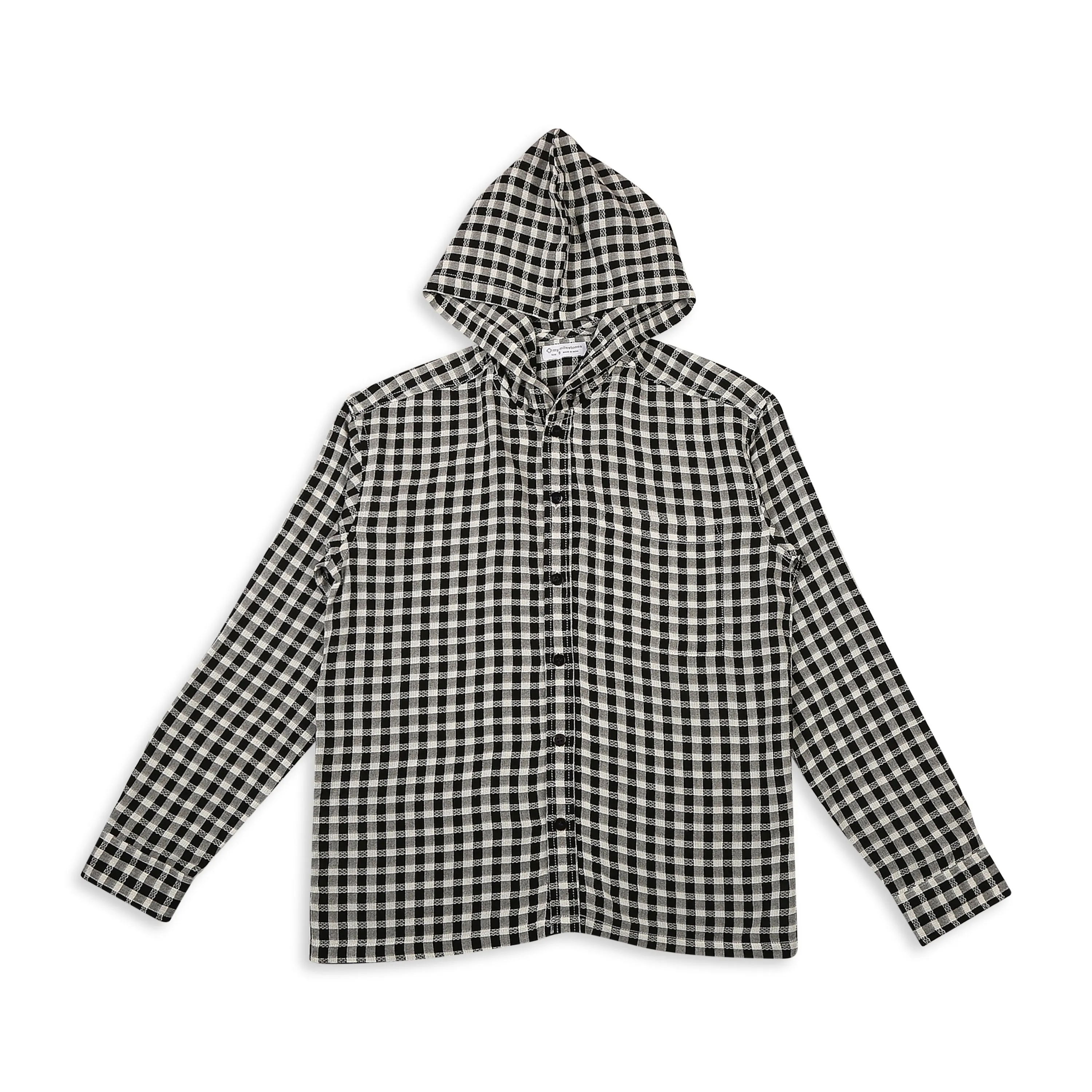 Checks Shirt With Hoodie