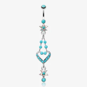 Classic Flora Heart Belly Button Ring
