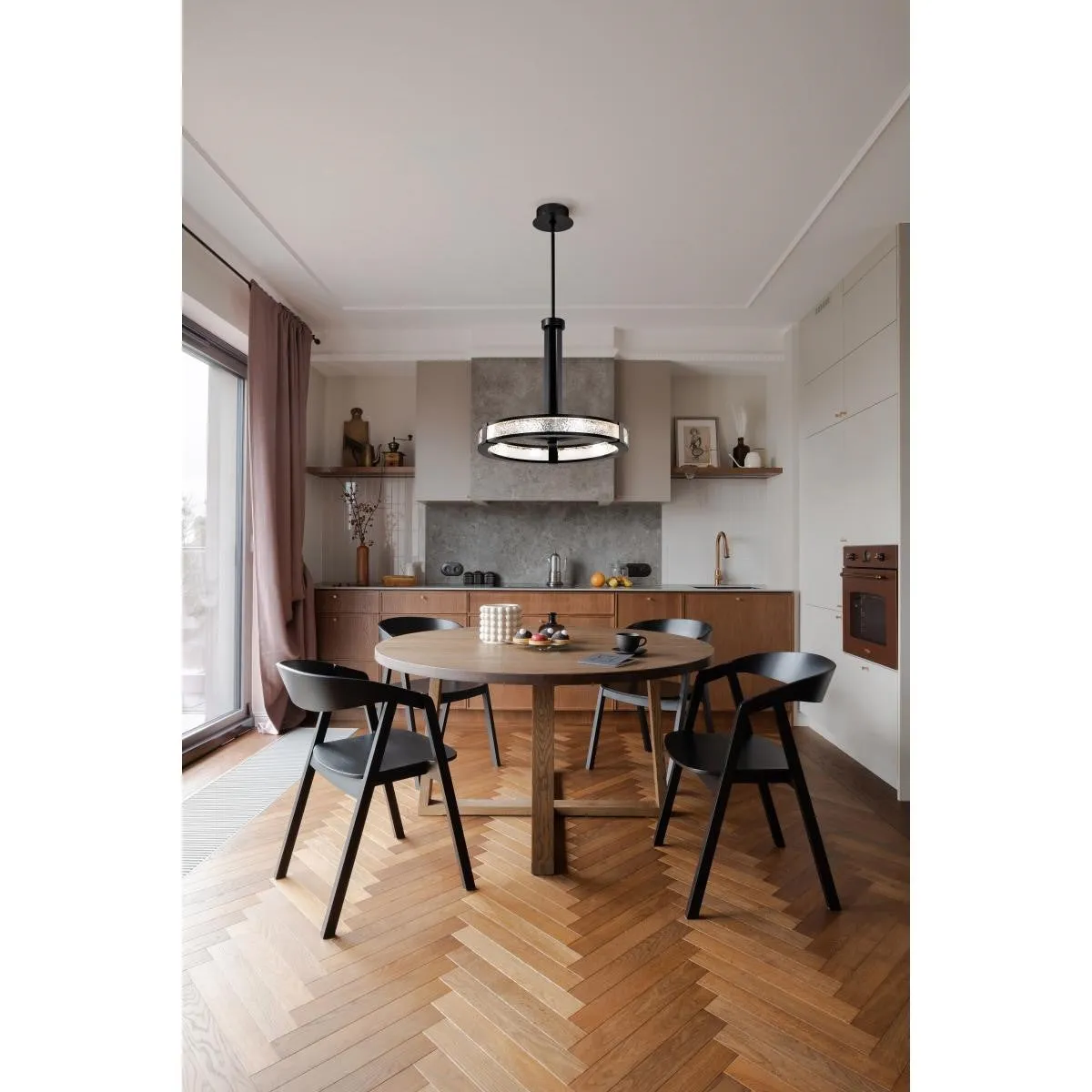 Darrow 24" LED Pendant Light, Matte Black Finish