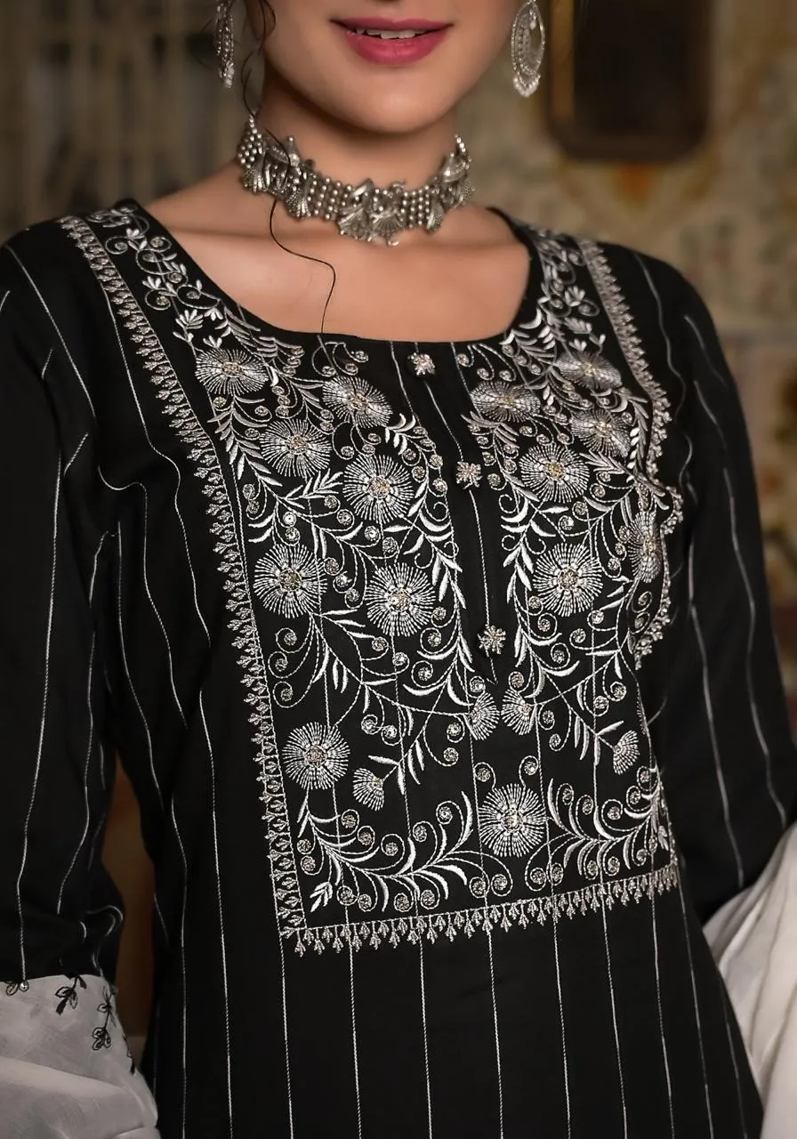 Gunjan Ebony Work Cotton Suit Set