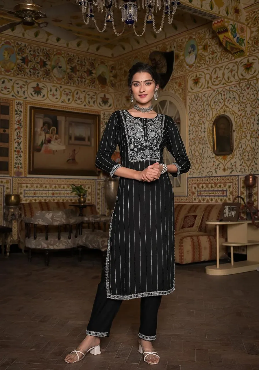 Gunjan Ebony Work Cotton Suit Set