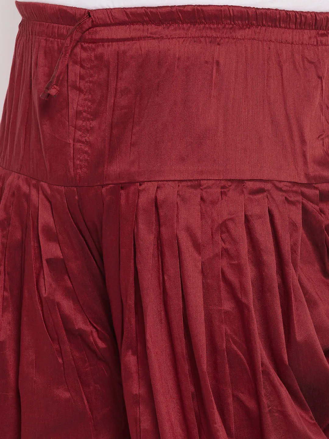 Jashvi Men's Plus Size Maroon Solid Dhoti Pants