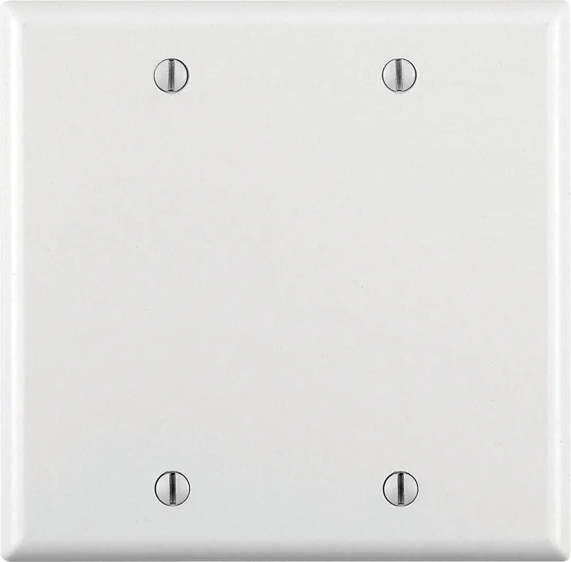 Leviton White 2 gang Plastic Blank Wall Plate 1 pk