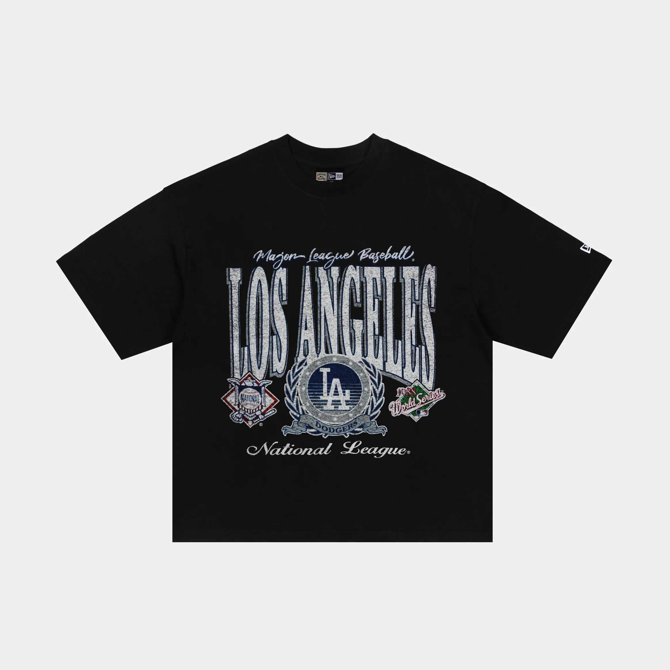 Los Angeles Dodgers Oversized Mens Short Sleeve Shirt (Black/Blue)