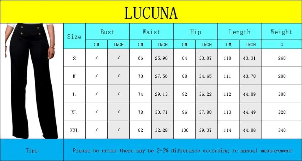 Lucuna Women's High Waisted Work Pants Button Straight Leg Slacks Business Office Dress Pants Trousers