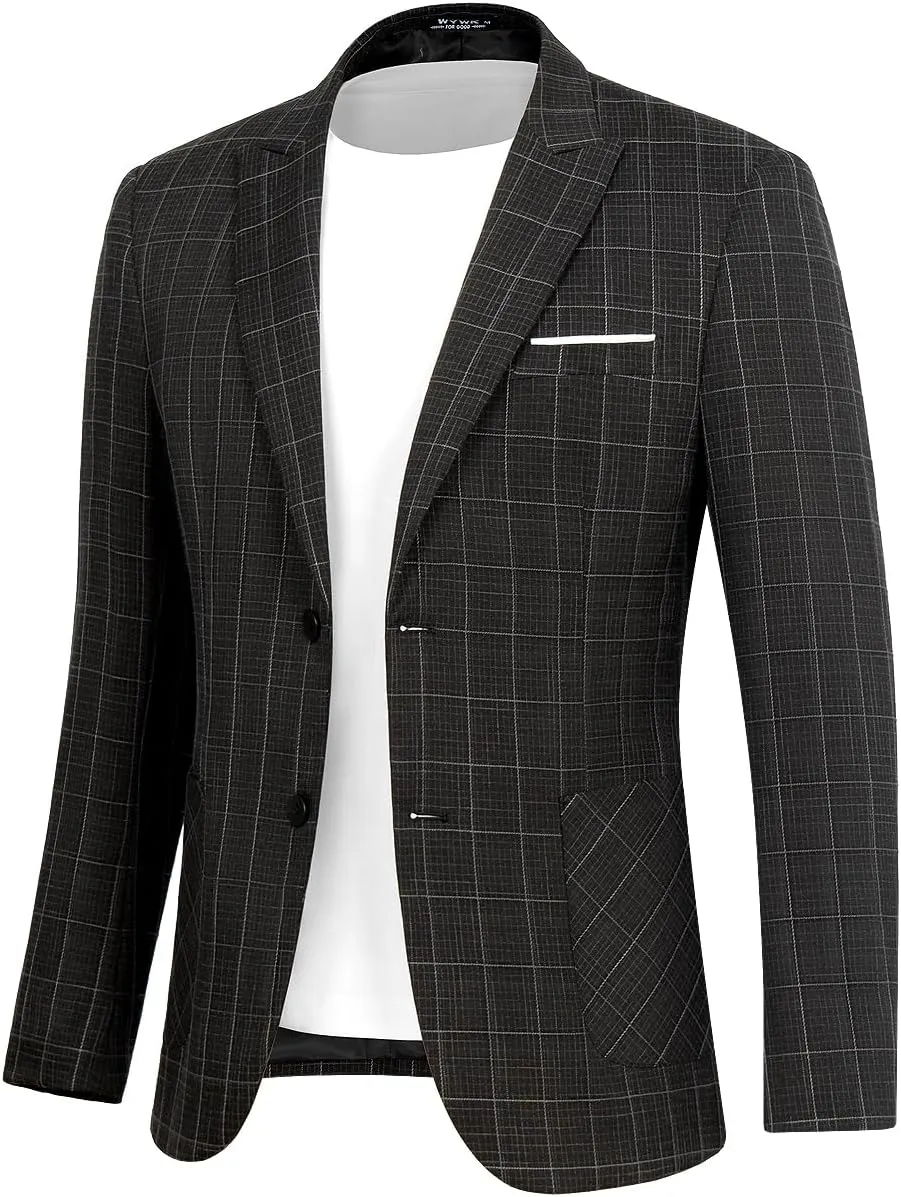 Men's Causal Suit Blazer Slim Fit Sport Jackets for Men Two Button Business Wedding Party Banquet