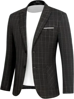 Men's Causal Suit Blazer Slim Fit Sport Jackets for Men Two Button Business Wedding Party Banquet