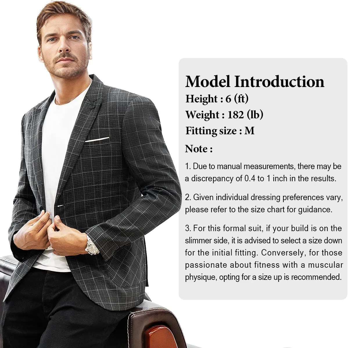 Men's Causal Suit Blazer Slim Fit Sport Jackets for Men Two Button Business Wedding Party Banquet