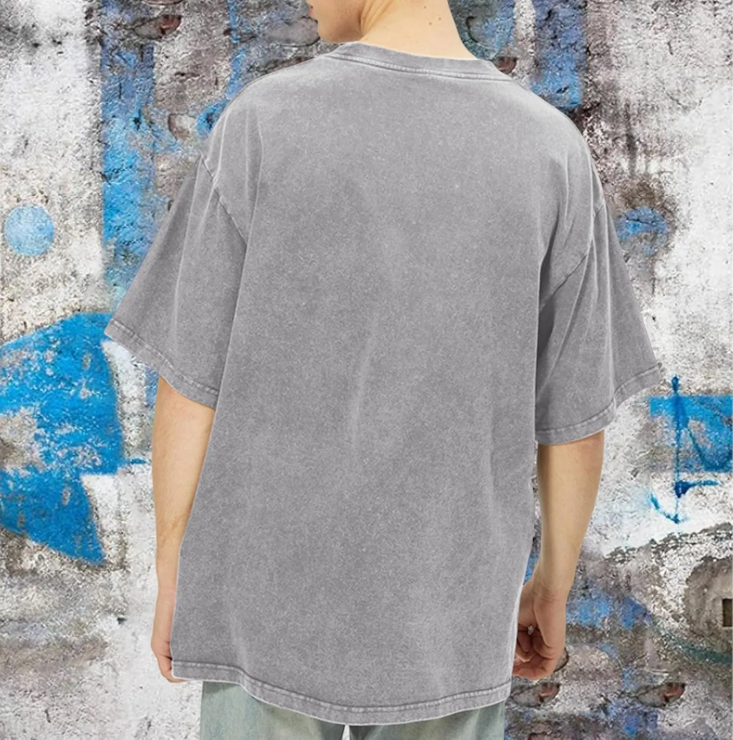 Mens Oversized Graphic Tees Streetwear Baggy Shirts Y2k Vintage Acid Wash Cotton Tshirt Harajuku Grunge Shirt Men