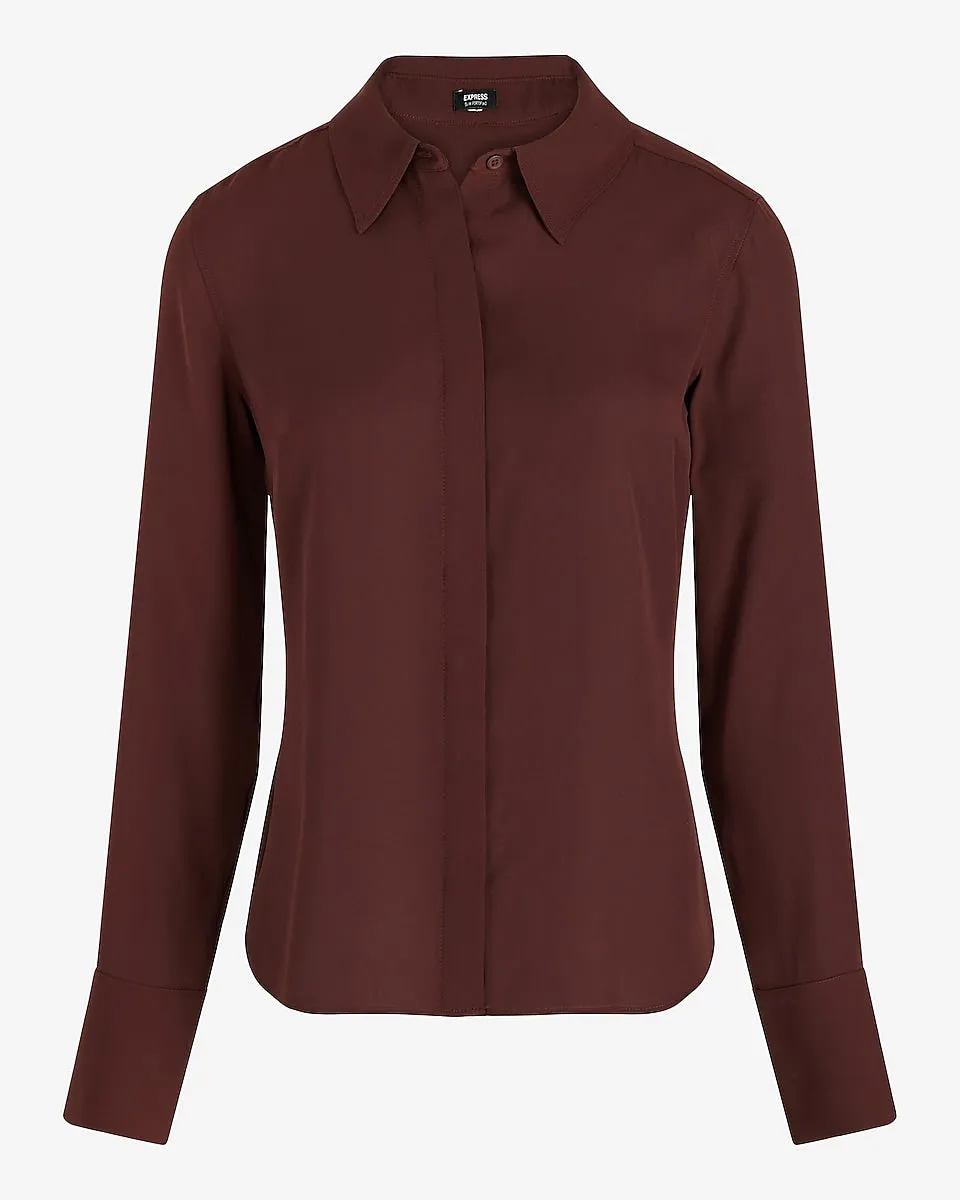 Slim Portofino Shirt in Rich Mocha