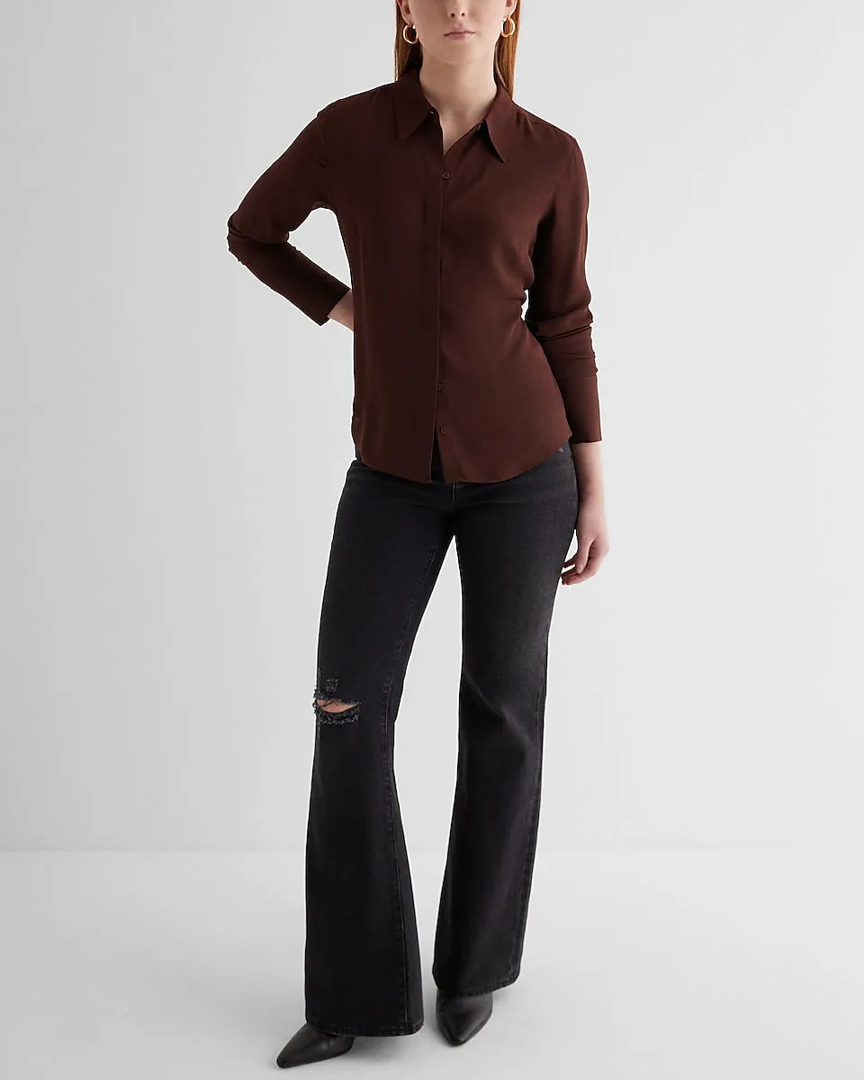 Slim Portofino Shirt in Rich Mocha