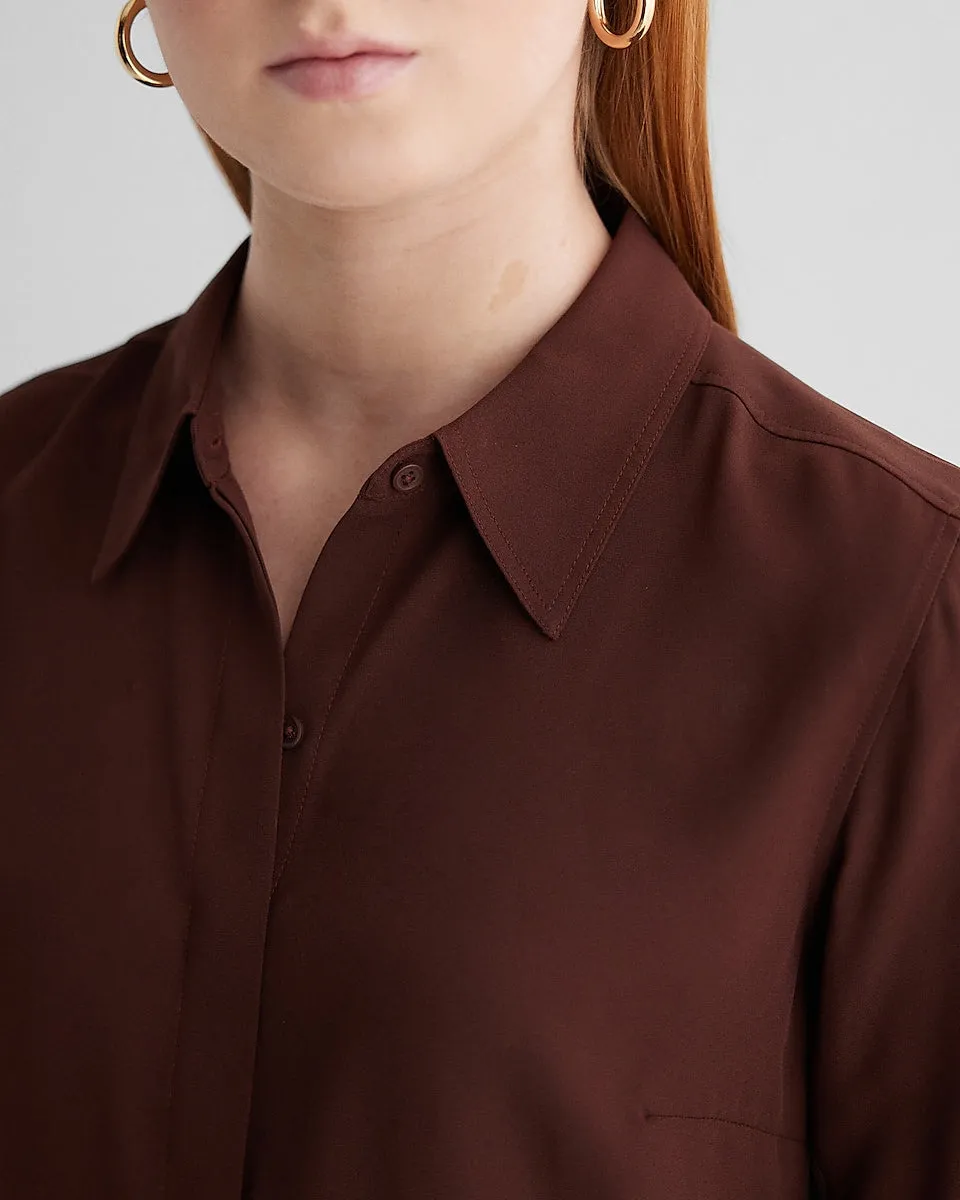 Slim Portofino Shirt in Rich Mocha