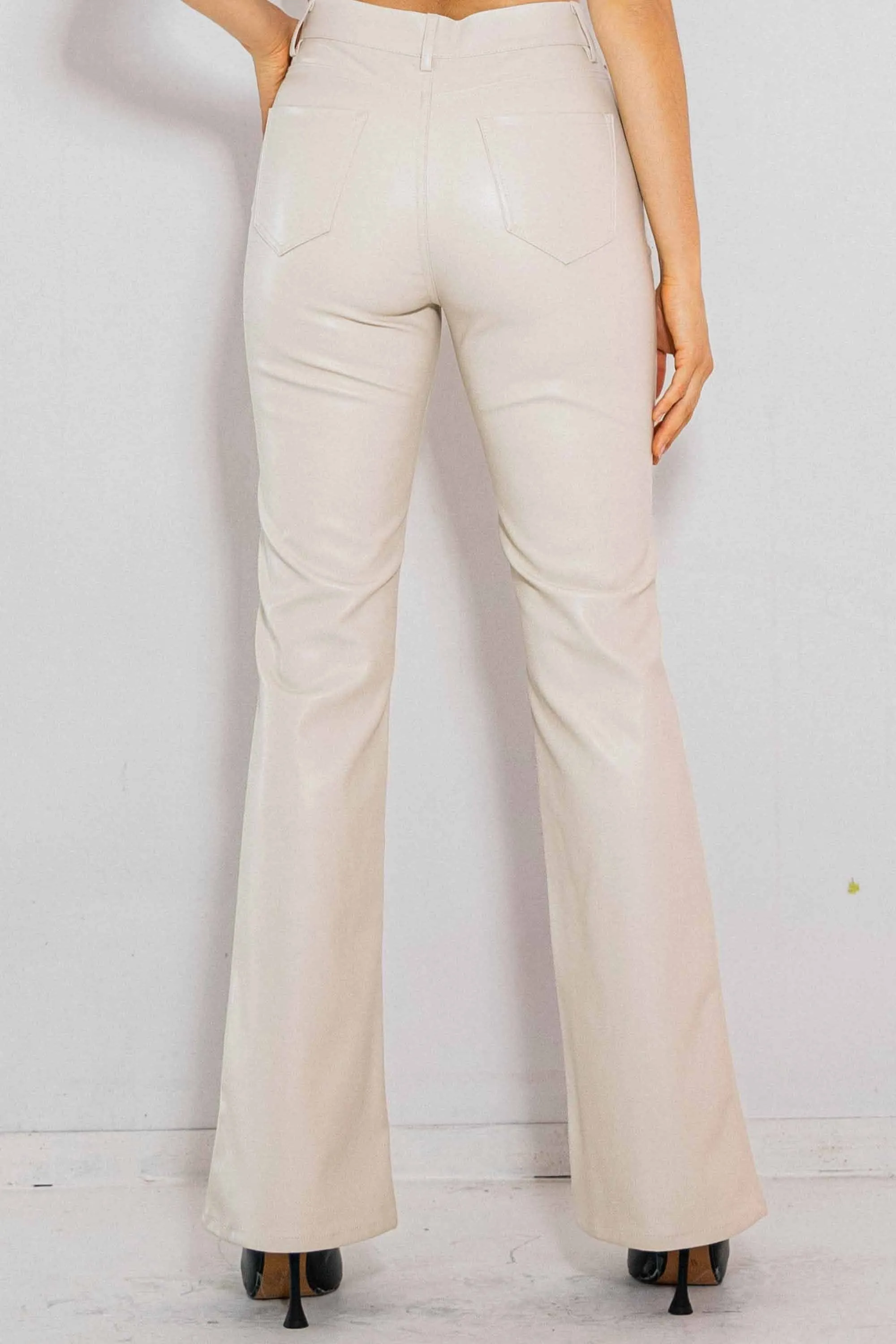 Vegan Leather Bootcut Pants