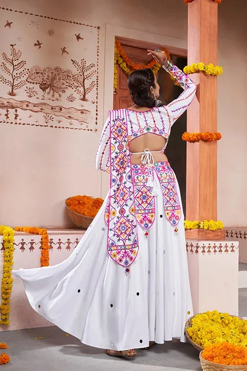 White Beautiful Work Exclusive Designer Navratri Chaniya Choli