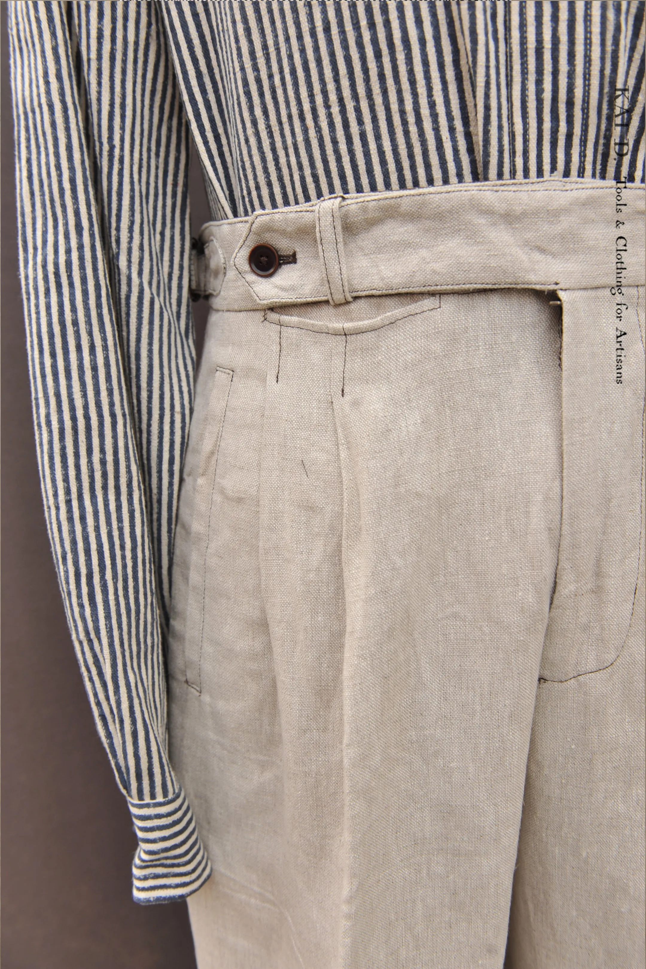 Wide Leg Matisse Pants - Oatmeal Linen - 33